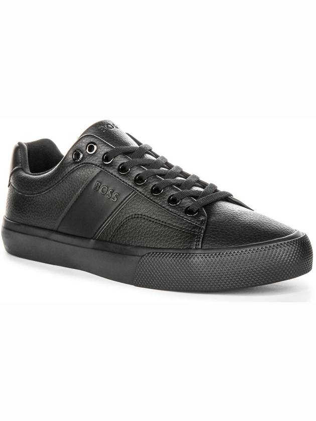 Green Faux leather trainers with plain and grained textures 50522833 005 sneakers - HUGO BOSS - BALAAN 4