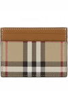 Check Print Leather Card Holder Beige - BURBERRY - BALAAN 2