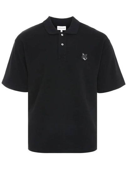 Bold Fox Head Patch Oversized Polo Shirt Black - MAISON KITSUNE - BALAAN 2