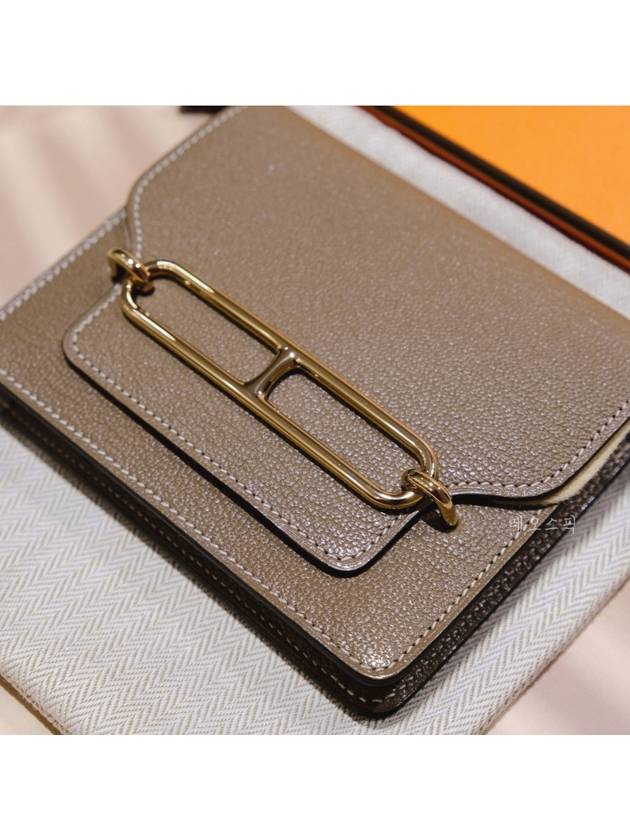 Portefeuille Roulis Slim Cald Wallet Etoupe - HERMES - BALAAN 3