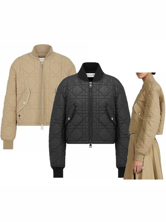 Quilted Technical Cotton Taffeta Bomber Jacket Beige - DIOR - BALAAN 2