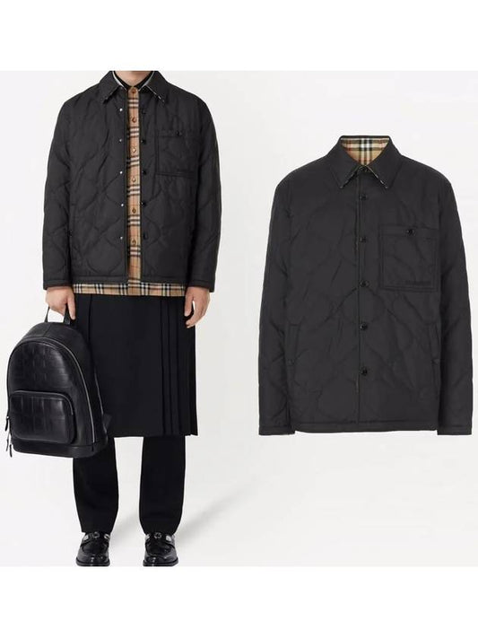 Reversible Vintage Check Thermoregulated Overshirt Jacket Black - BURBERRY - BALAAN 2