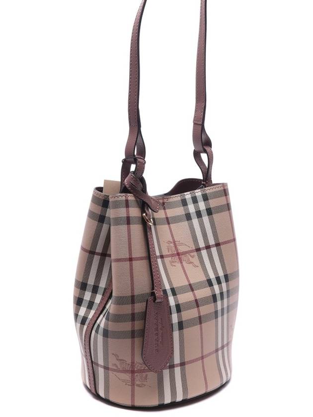 Haymarket Check Lorne Bucket Bag Light Elderberry - BURBERRY - BALAAN 4