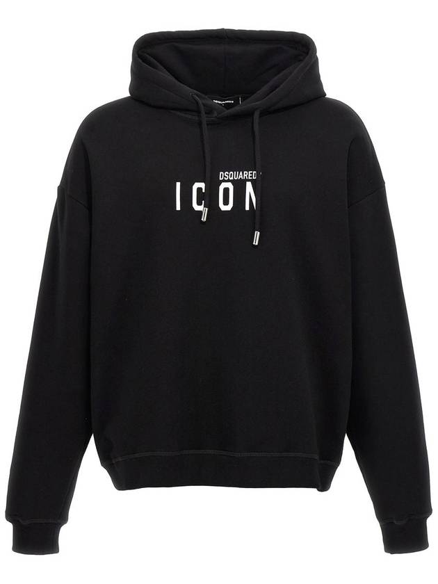 Icon Relax Fit Hoodie Sweatshirt Black - DSQUARED2 - BALAAN 2