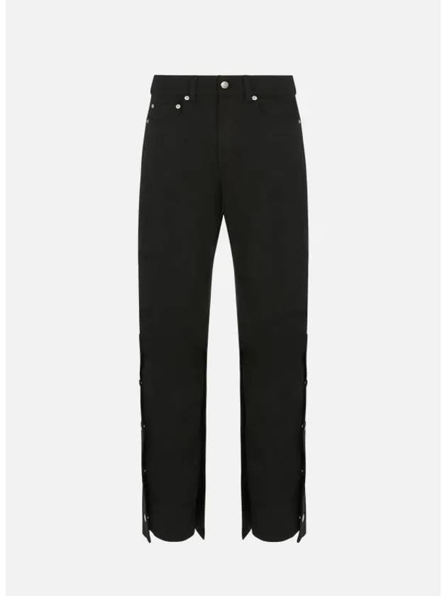 Loose side button straight pants black - ALEXANDER MCQUEEN - BALAAN 1