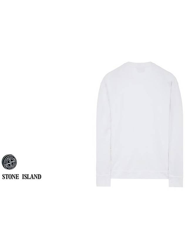 Garment Dyed Stitches Four Print Crewneck Sweatshirt White - STONE ISLAND - BALAAN 4