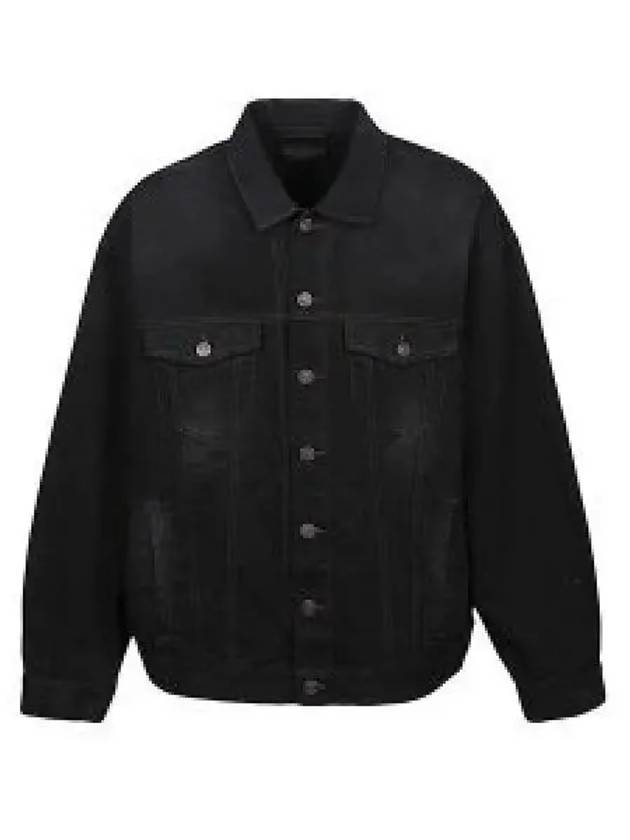 Political Campaign Logo Oversized Denim Jacket Black - BALENCIAGA - BALAAN 2