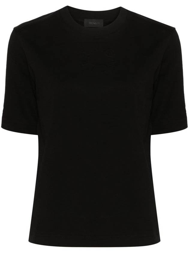 Embossed Logo Short Sleeve T-Shirt Black - MONCLER - BALAAN 2