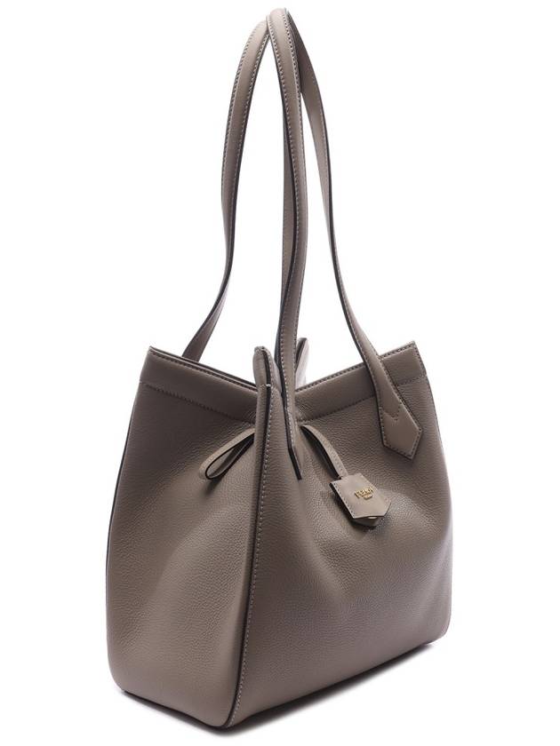 Origami Medium Leather Tote Bag Dove Grey - FENDI - BALAAN 4