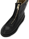 Women's Eurialo Gancini Leather Zip-Up Middle Boots Black - SALVATORE FERRAGAMO - BALAAN 8