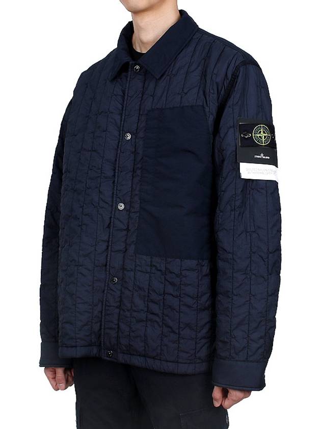 Men's Stella Wappen Patch Quilted Jacket Navy - STONE ISLAND - BALAAN 5