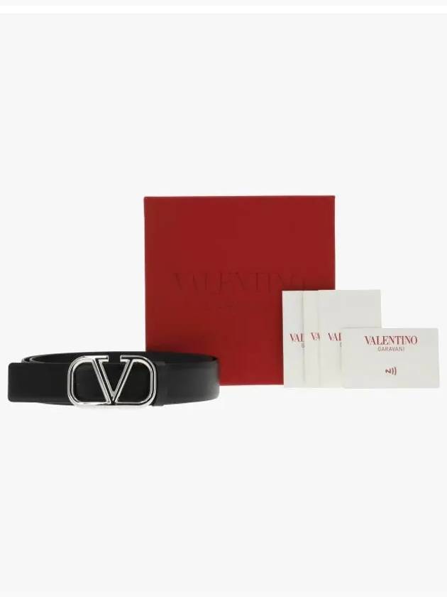 Buckle Leather Belt Black - VALENTINO - BALAAN 5