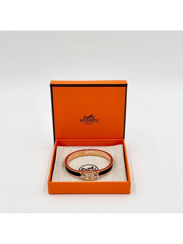 Mini Clic Chaine D'Ancre Bracelet Noir Rose Gold - HERMES - BALAAN 3