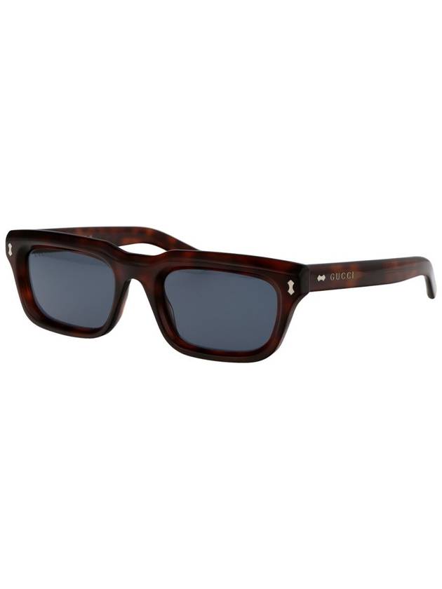 Eyewear Logo Rectangular Frame Sunglasses Dark Havana - GUCCI - BALAAN 3