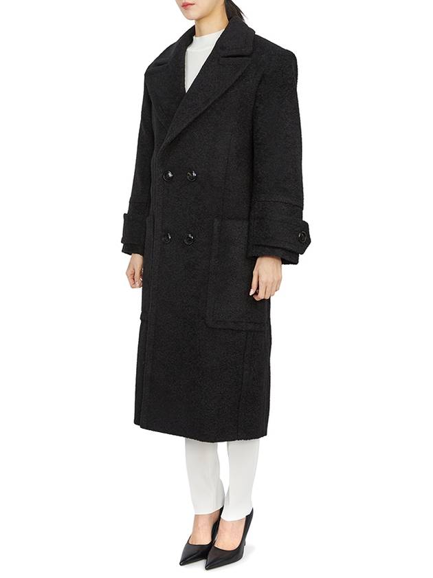 Breasted Double Coat Black - AMI - BALAAN 3