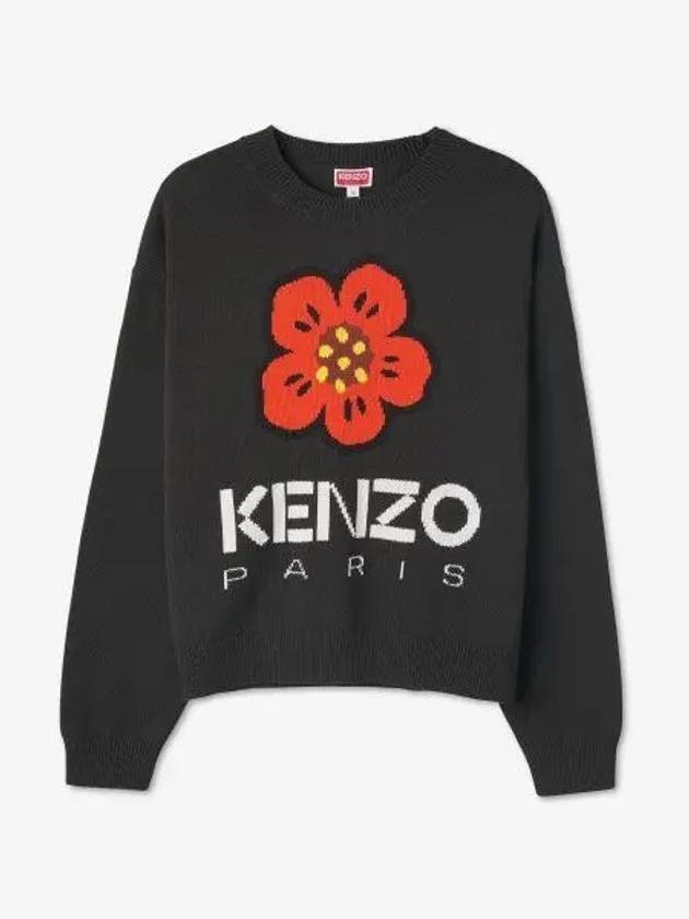 Boke Flower Cotton Sweatshirt Black - KENZO - BALAAN 2