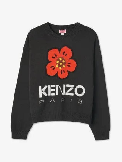 Boke Flower Cotton Sweatshirt Black - KENZO - BALAAN 2