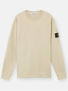 Crewneck Heavy Cotton Jersey Sweatshirt Beige - STONE ISLAND - BALAAN 2