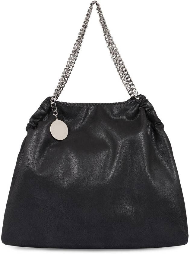 Black Shoulder Bag With Diamond-Like Chain And Logo Charm On The Front In Ecoleather Woman - STELLA MCCARTNEY - BALAAN 1