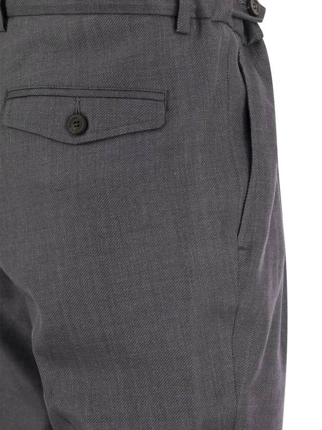 Virgin wool and linen blend trousers - PESERICO - BALAAN 4