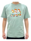 Surfing Foxes Logo Print Short Sleeve T-Shirt Sky Blue - MAISON KITSUNE - BALAAN 2