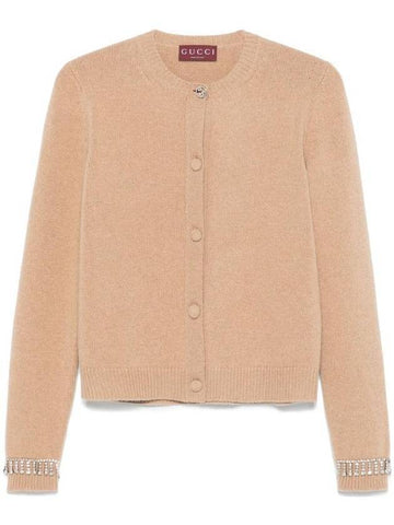 Wool Cashmere Cardigan Camel - GUCCI - BALAAN 1