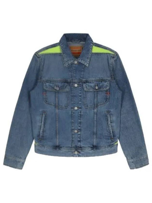Barsi paneled trucker jacket medium blue denim - DIESEL - BALAAN 1