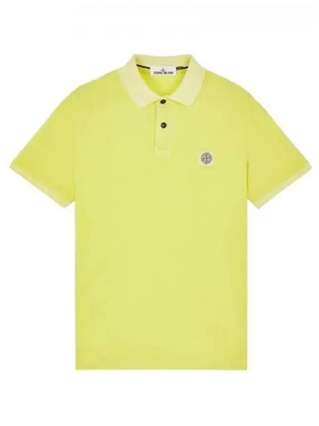 Men's Logo Patch Cotton Short Sleeve Polo Shirt Light Yellow - STONE ISLAND - BALAAN 2