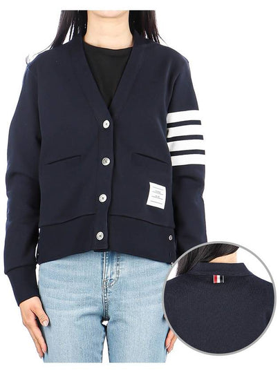 4-Bar Loopback Jersey Cardigan Navy - THOM BROWNE - BALAAN 2