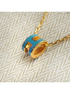 MiMini Pop H Pendant Necklace Gold Bleu Jean - HERMES - BALAAN 6