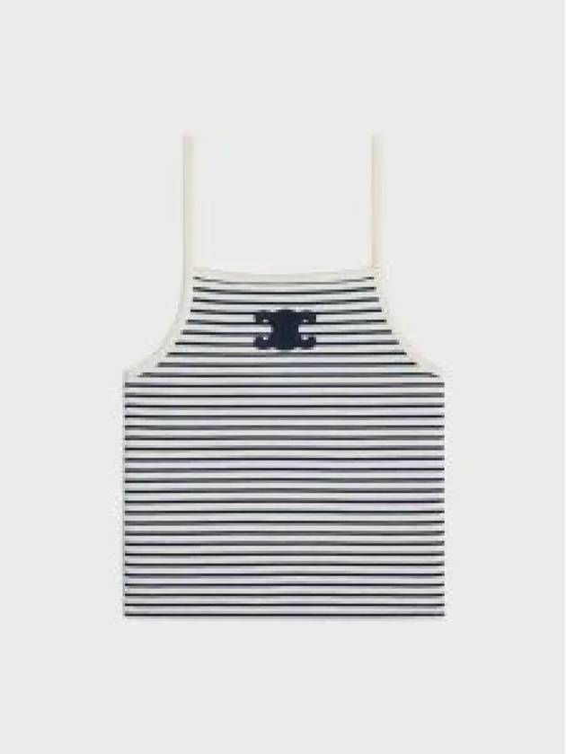 Striped Jersey Triumph Sleeveless Off White Navy - CELINE - BALAAN 2