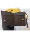 FF logo calfskin zipper halfwallet brown - FENDI - BALAAN.