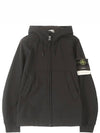 Wappen Patch Soft Shell R Fleece Hooded Jacket Noir - STONE ISLAND - BALAAN 2