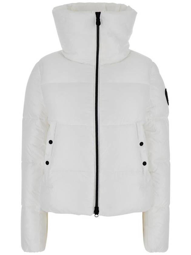 'Isla' White Down Jacket With Oversized Neck In Nylon Woman - SAVE THE DUCK - BALAAN 1