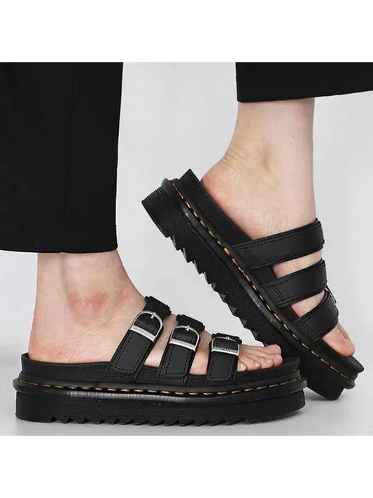 Blair Leather Sandals Slippers Black - DR. MARTENS - BALAAN 2