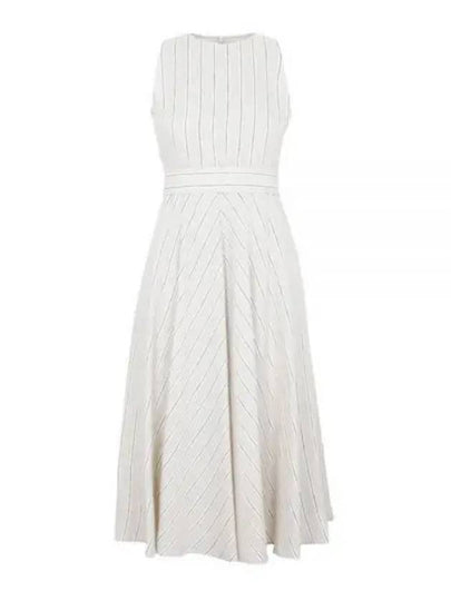 Aerovia Striped Belt Linen Sleeveless Midi Dress Sand - MAX MARA - BALAAN 2