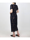 Navy lace open neck midi dress - SELF PORTRAIT - BALAAN 3