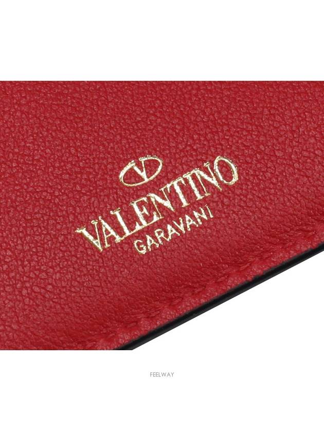 Rockstud Card Wallet Red - VALENTINO - BALAAN 6