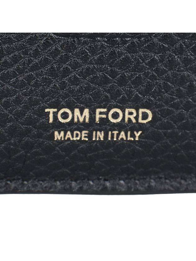 Classic Logo Grain Leather Card Wallet Black - TOM FORD - BALAAN 5