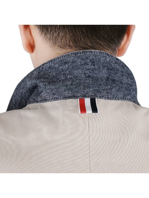 Typewriter Cloth Grosgrain Placket Sport Jacket Beige - THOM BROWNE - BALAAN 10