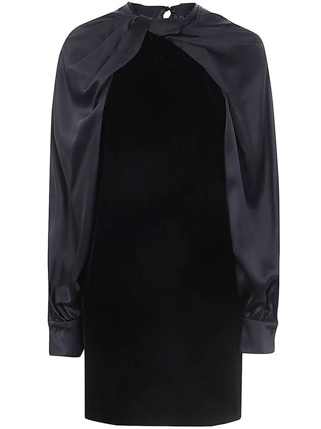 Pianoforte twist detail long sleeve short dress black - MAX MARA - BALAAN 2