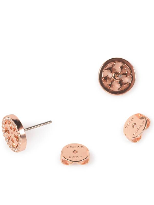 Miller Crystal Stud Earrings Rose Gold - TORY BURCH - BALAAN 4