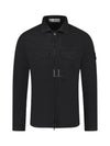 Organic Stretch Cotton Satin Long Sleeve Shirt Black - STONE ISLAND - BALAAN 2