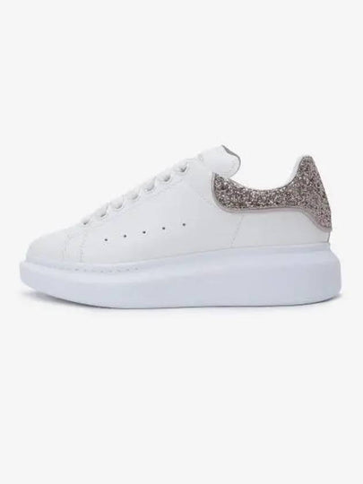 Oversized Calico Glitter Tab Low Top Sneakers White - ALEXANDER MCQUEEN - BALAAN 2