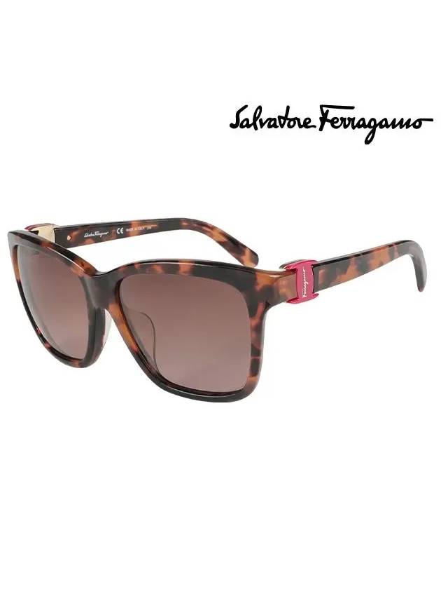 Eyewear Square Acetate Sunglasses Brown - SALVATORE FERRAGAMO - BALAAN 3