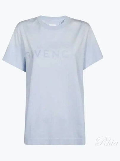 Logo Cotton Short Sleeve T-shirt Baby Blue - GIVENCHY - BALAAN 2