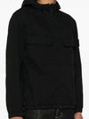 Cotton Twill Stretch Hooded Jacket Black - STONE ISLAND - BALAAN 4