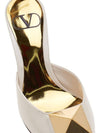 One-Stud Patent Leather Mule Beige - VALENTINO - BALAAN 9