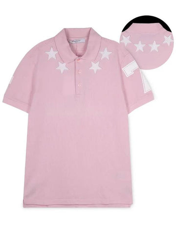 Men s star patch pink short sleeve t shirt 7100 700 680 - GIVENCHY - BALAAN 1