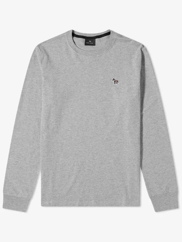 Zebra Patch Cotton Long Sleeve T-Shirt Grey - PAUL SMITH - BALAAN 2